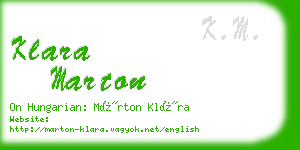 klara marton business card